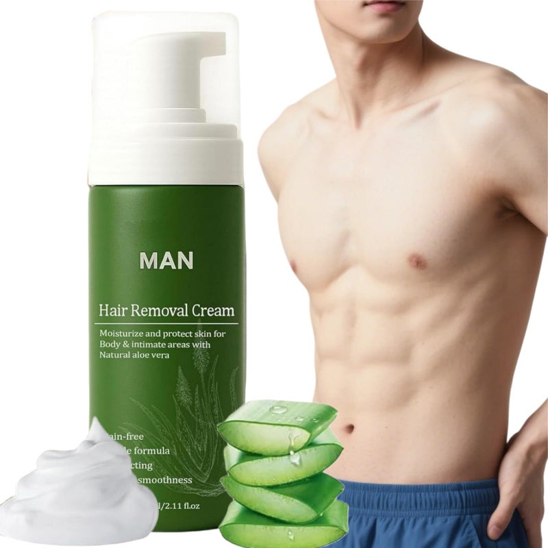 Man Hair Removal Cream,Hair Removal Cream with Natural Aloe Vera,Hair Rem/oval Cre/am for Men,Pain-Free Hair Remover Mousse,Gentle Ha/ir Rem/over Cr/eam,Male Hai/r Re/moval C/ream,Body Ha/ir Re/moval